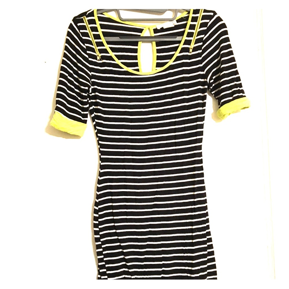 Black & white striped mini dress
